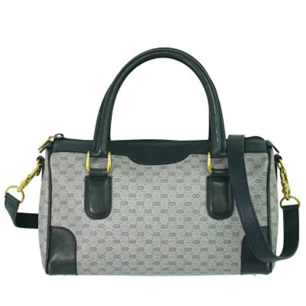 Gucci GG Boston Pouch Shoulder Bag Leather Navy Blue